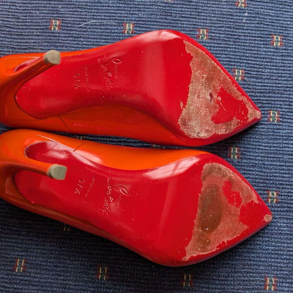 Christian Louboutin So Kate Orange Shoes Pumps 120MM Size 37.5 - Picture 10 of 10